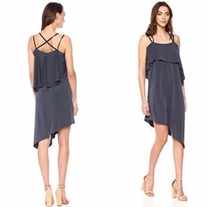 NWT BCBG MAXAZRIA “Karlyn” deep ocean blue asymmetrical dress size large